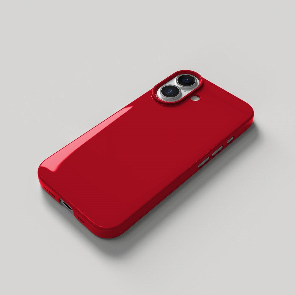 Nudient Thin Case iPhone 16 Deksel - MagSafe Kompatibel - Cherry Red Gloss
