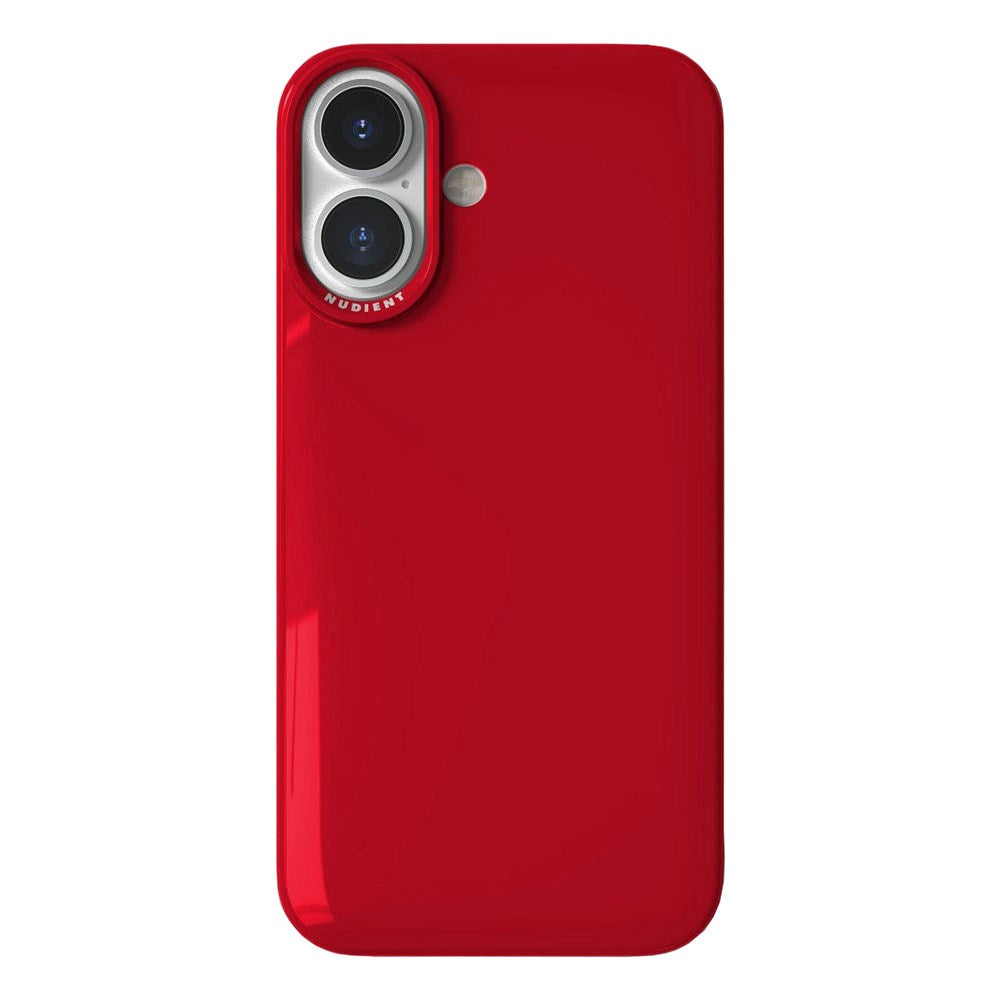 Nudient Thin Case iPhone 16 Deksel - MagSafe Kompatibel - Cherry Red Gloss