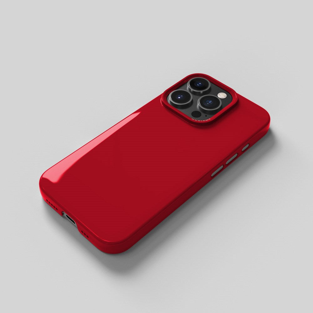 Nudient Thin Case iPhone 16 Pro Deksel - MagSafe Kompatibel - Cherry Red Gloss