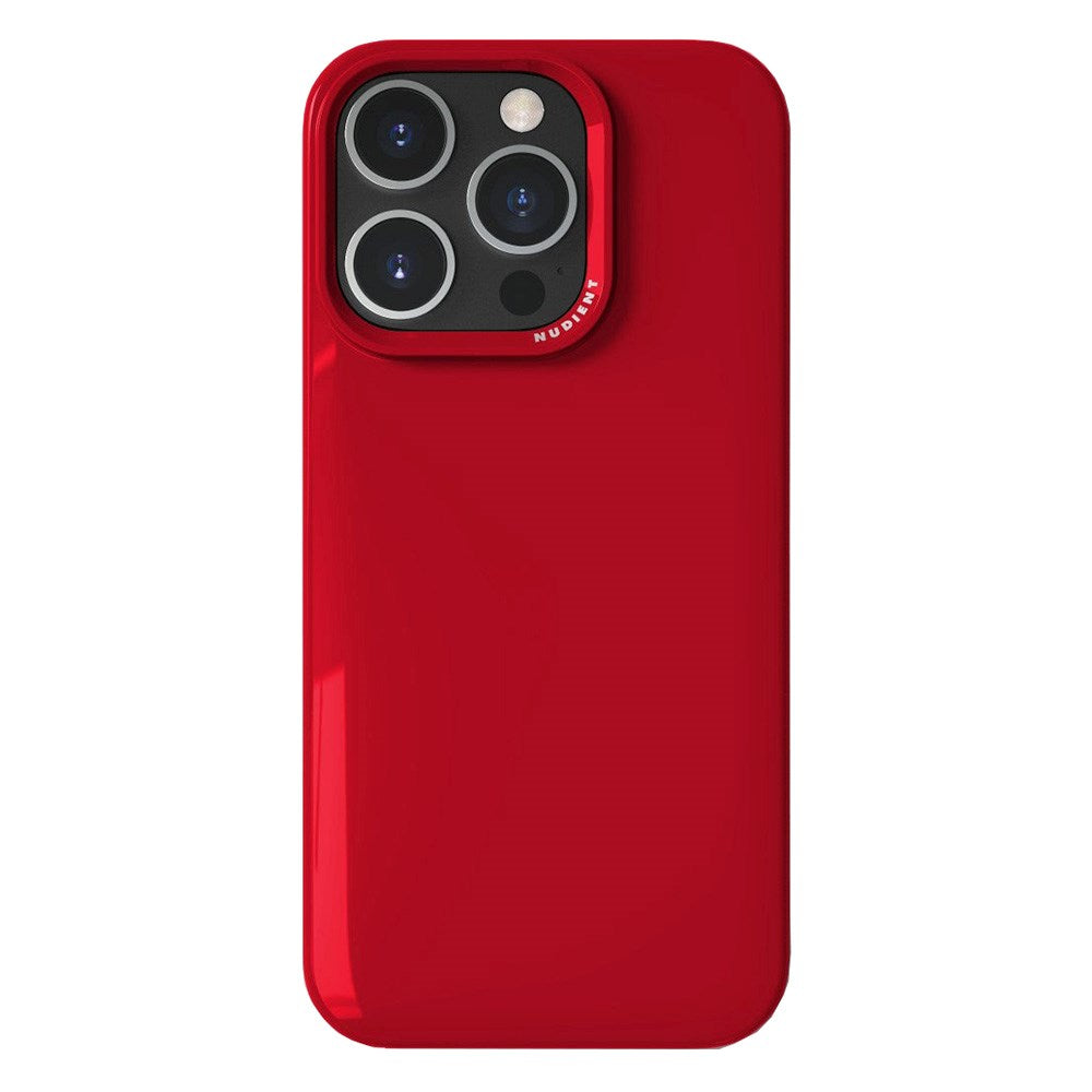 Nudient Thin Case iPhone 16 Pro Deksel - MagSafe Kompatibel - Cherry Red Gloss