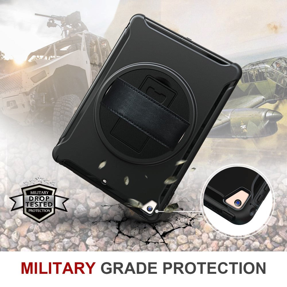 iPad 9.7" Håndverker Deksel med 360 Graders Håndholder & Stativfunksjon - Svart