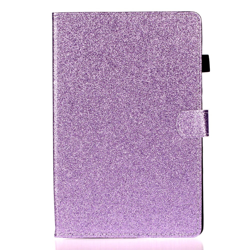 iPad 10.2" (2021 / 2020 / 2019) Glitter Deksel m. Stativfunksjoner & Kortholder - Glitter Purple