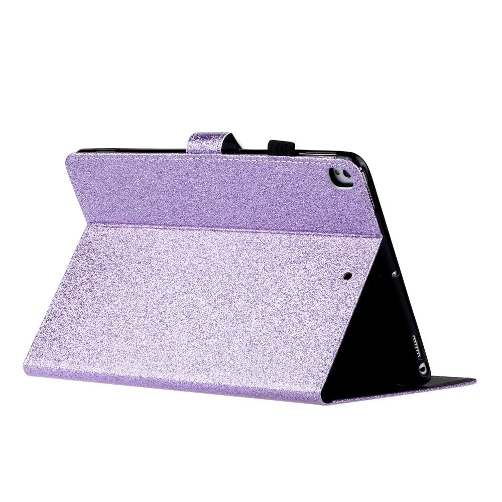 iPad 10.2" (2021 / 2020 / 2019) Glitter Deksel m. Stativfunksjoner & Kortholder - Glitter Purple