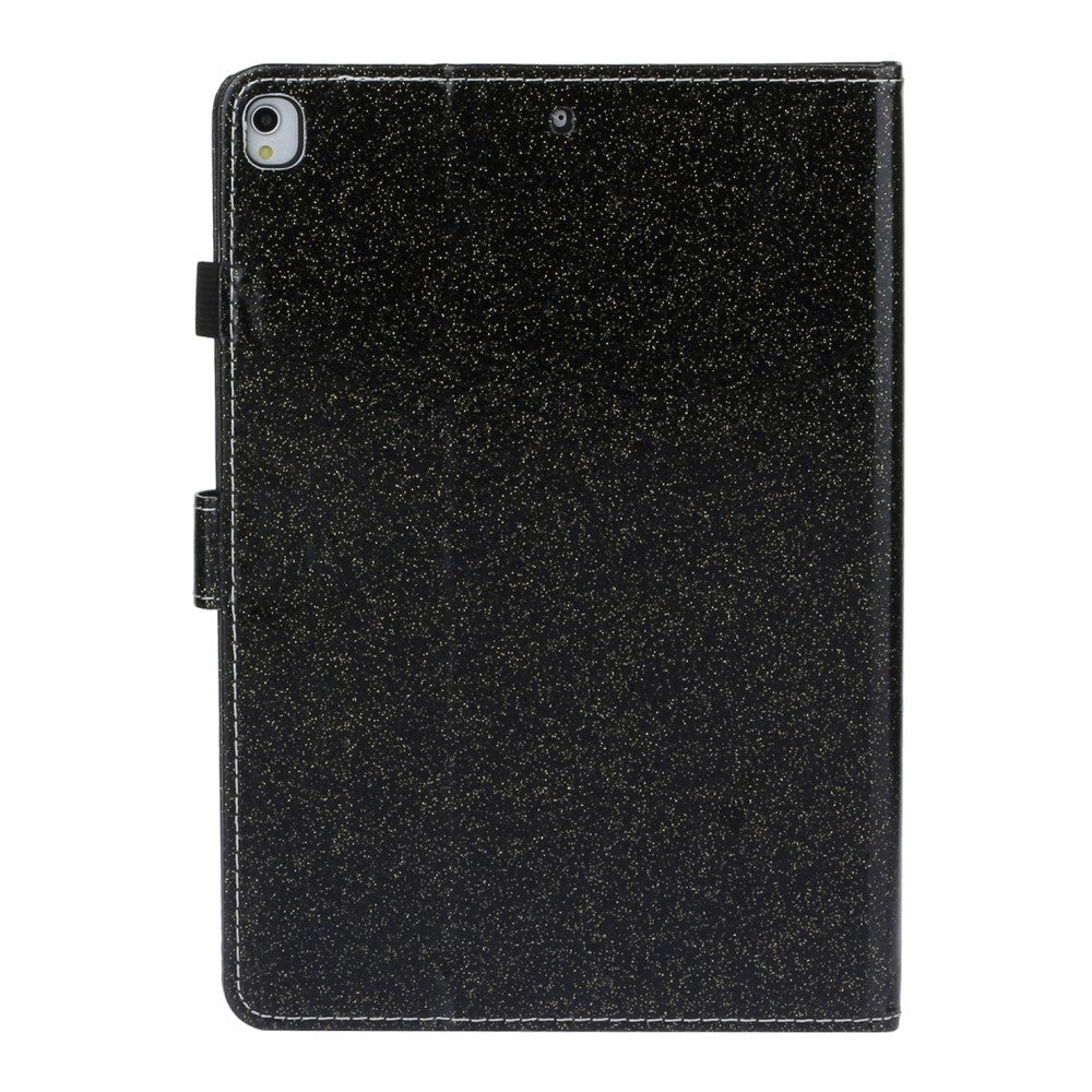 iPad 10.2" (2021 / 2020 / 2019) Glitter Deksel m. Stativfunksjoner & Kortholder - Glitter Black