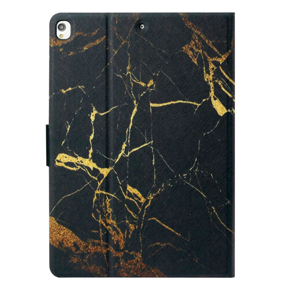 iPad 10.2" (2021 / 2020 / 2019) Skinndeksel med Stativfunksjon & Kortholder - Svart Marmor