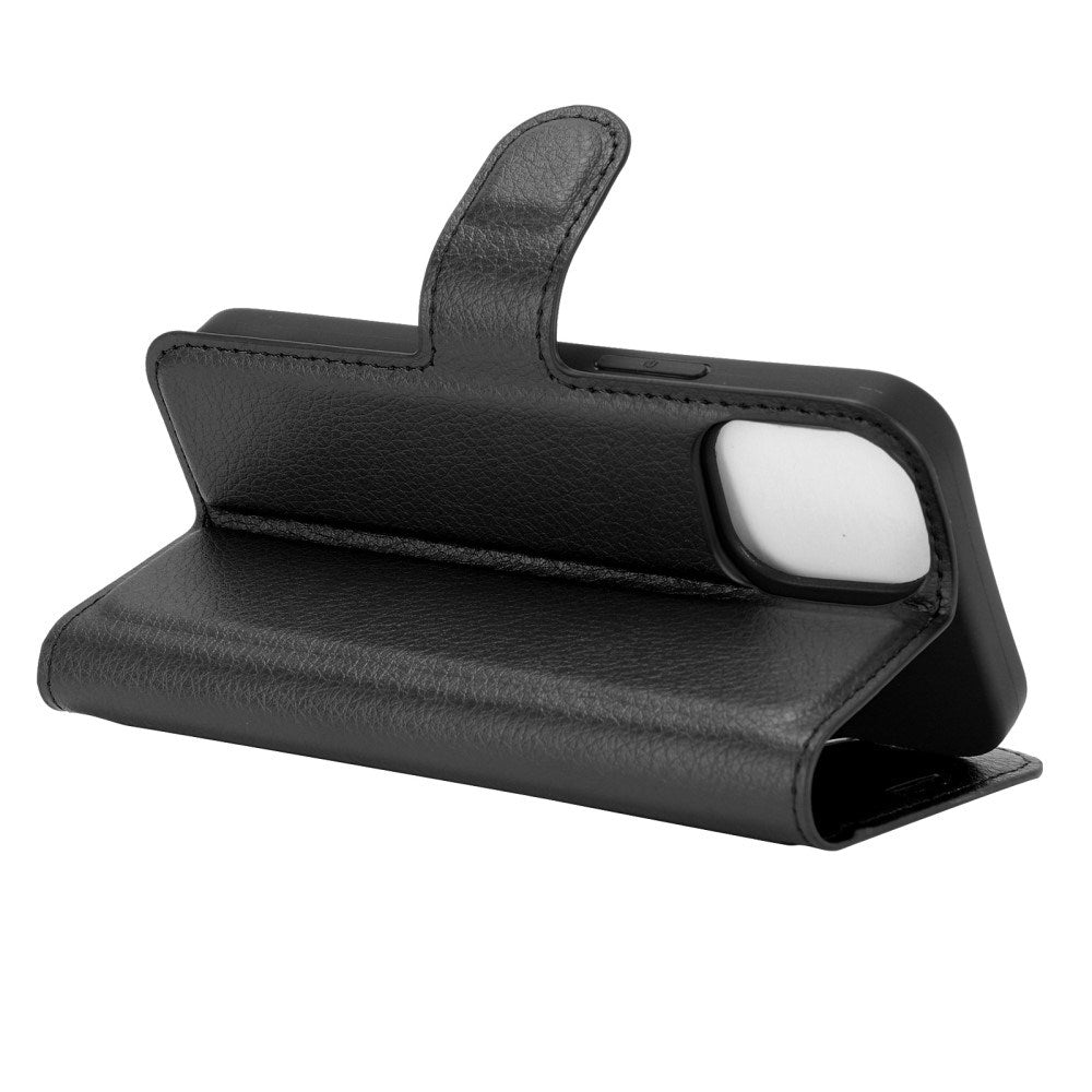 EIDERWOOD iPhone 12 Mini Kunstskinn Flip Deksel m. Kortholder & Ståfunksjon - Svart