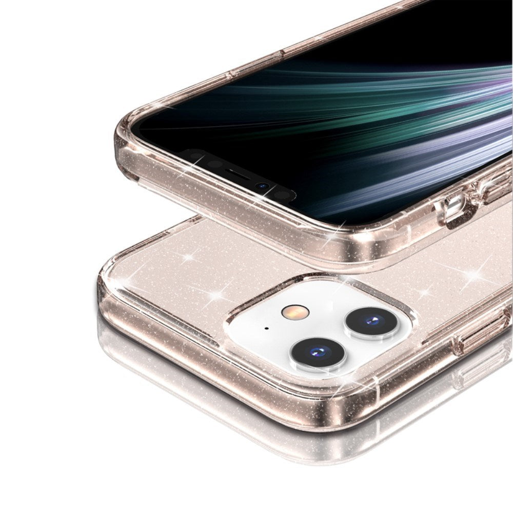 iPhone 12 Mini Deksel med Glimmer - Gjennomsiktig / Gull