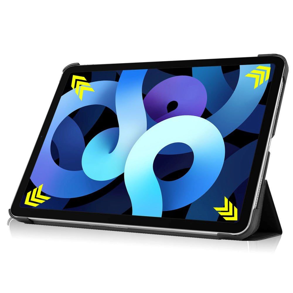 EIDERWOOD iPad Air 10.9-11" (2025-2020) Tri-fold Skinn Flip Deksel med Stylus Pen Holder - Svart