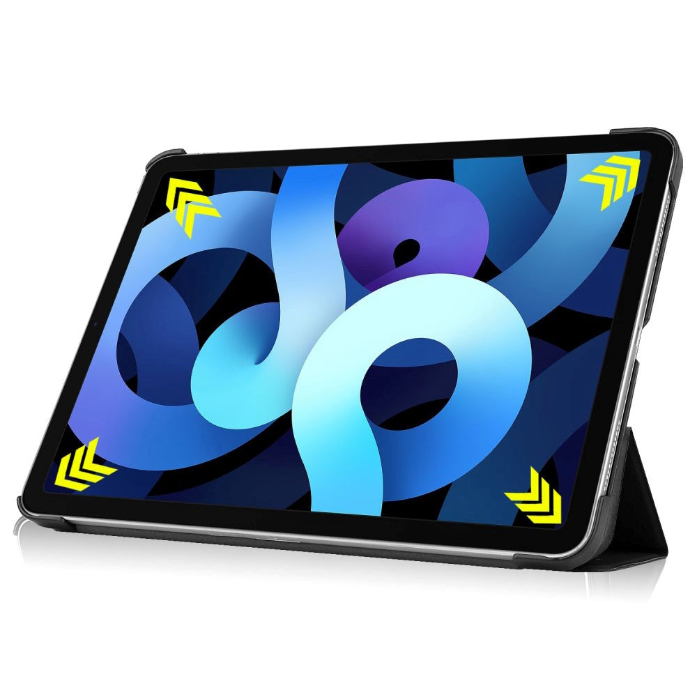 EIDERWOOD iPad Air 10.9-11" (2025-2020) Tri-fold Skinn Flip Deksel med Stylus Pen Holder - Rød