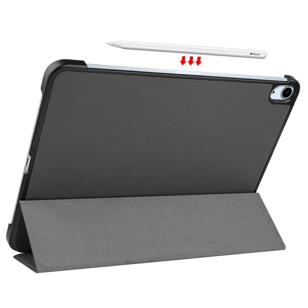 EIDERWOOD iPad Air 10.9-11" (2025-2020) Tri-fold Skinn Flip Deksel med Stylus Pen Holder - Grå