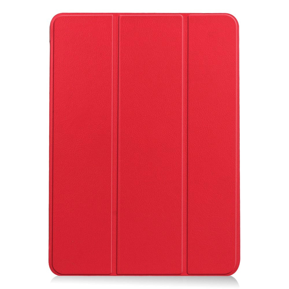 EIDERWOOD iPad Air 10.9-11" (2025-2020) Tri-fold Skinn Flip Deksel med Stylus Pen Holder - Rød