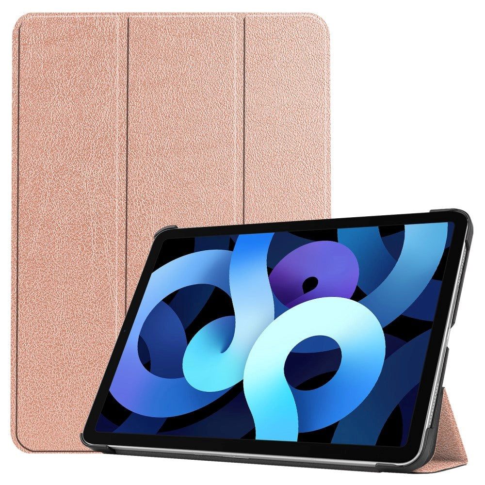 EIDERWOOD iPad Air 10.9-11" (2025-2020) Tri-fold Skinn Flip Deksel med Stylus Pen Holder - Rose Gold