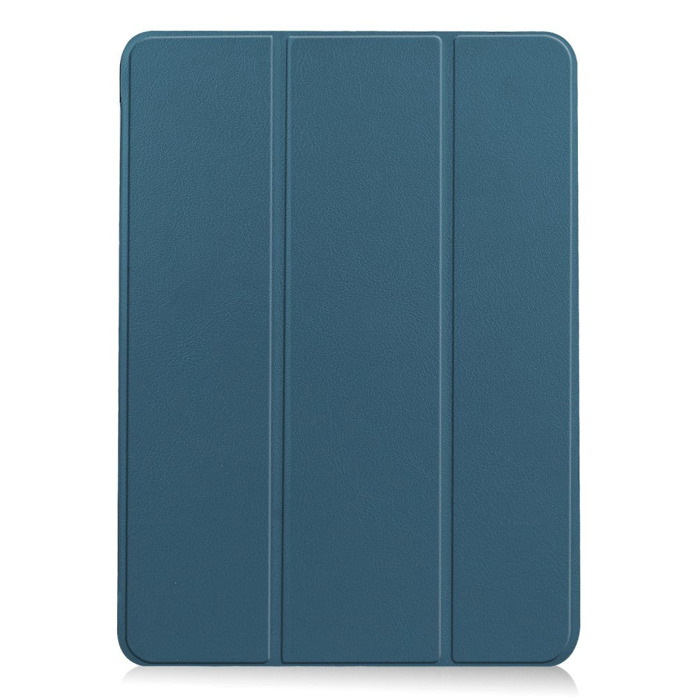 EIDERWOOD iPad Air 10.9-11" (2025-2020) Tri-fold Skinn Flip Deksel med Stylus Pen Holder - Blå/Grøn