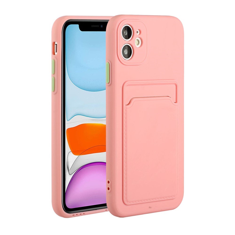EIDERWOOD iPhone 12 Mini Fleksibelt Plast Deksel m. Kortholder - Rosa