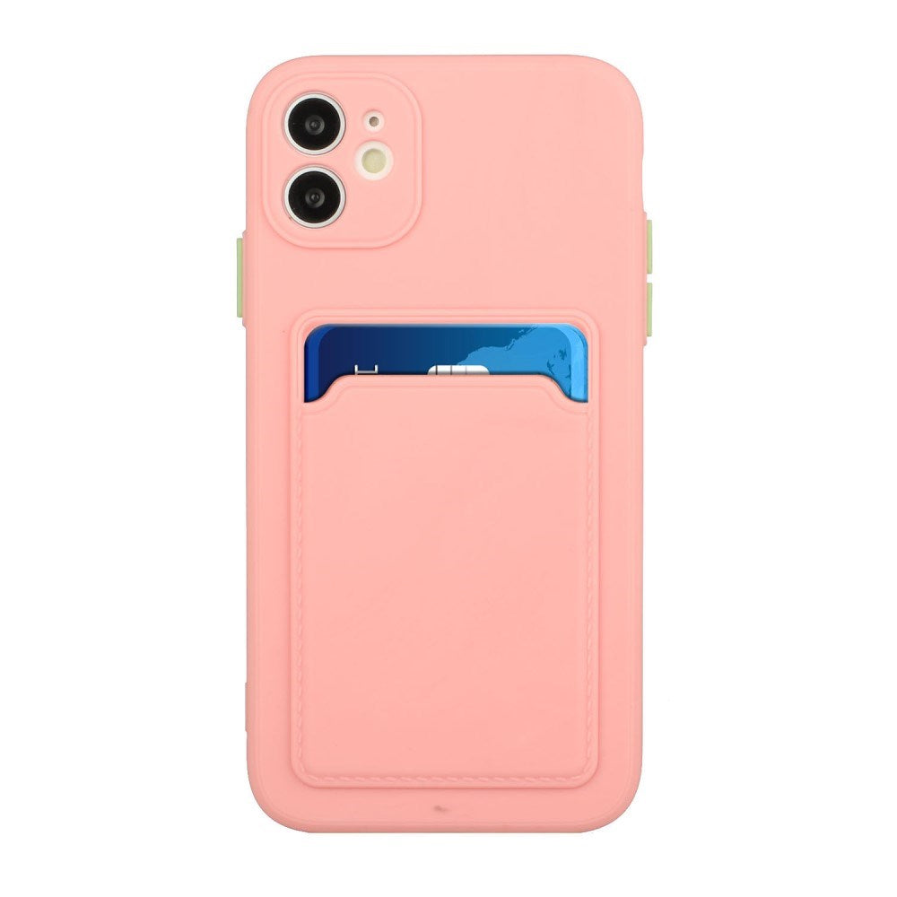 EIDERWOOD iPhone 12 Mini Fleksibelt Plast Deksel m. Kortholder - Rosa