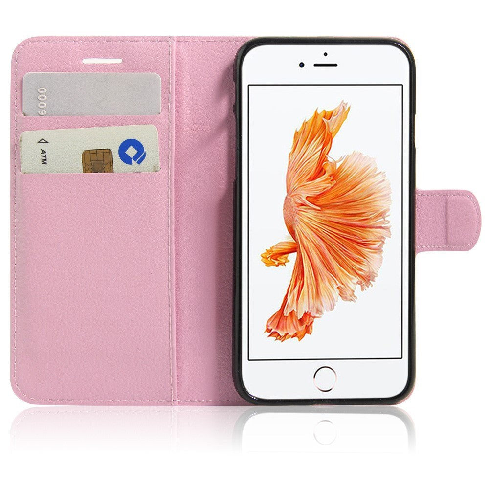 iPhone SE (2022/2020)/8/7 PU skinn Flipdeksel m. Kortholder - Pink