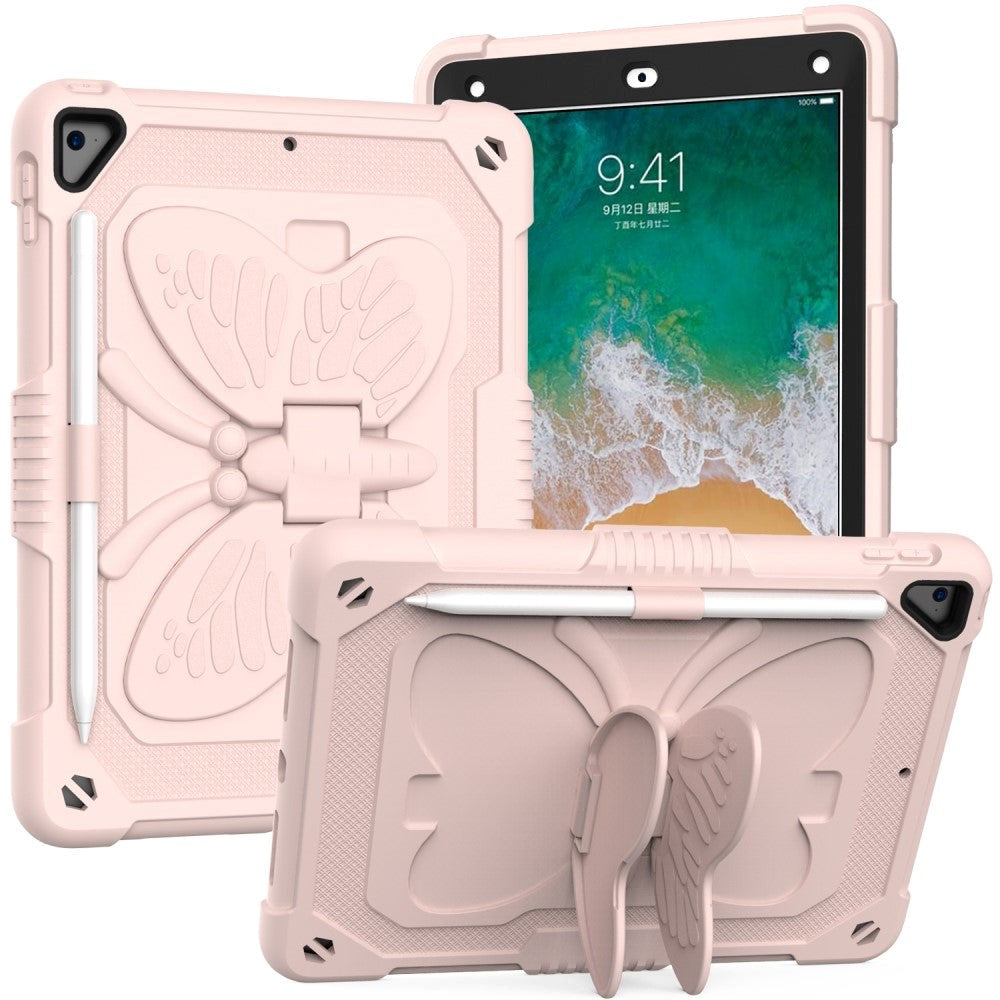 iPad (2018) / iPad (2017) / iPad Air 2 Butterfly Kickstand Barnedeksel - Pink