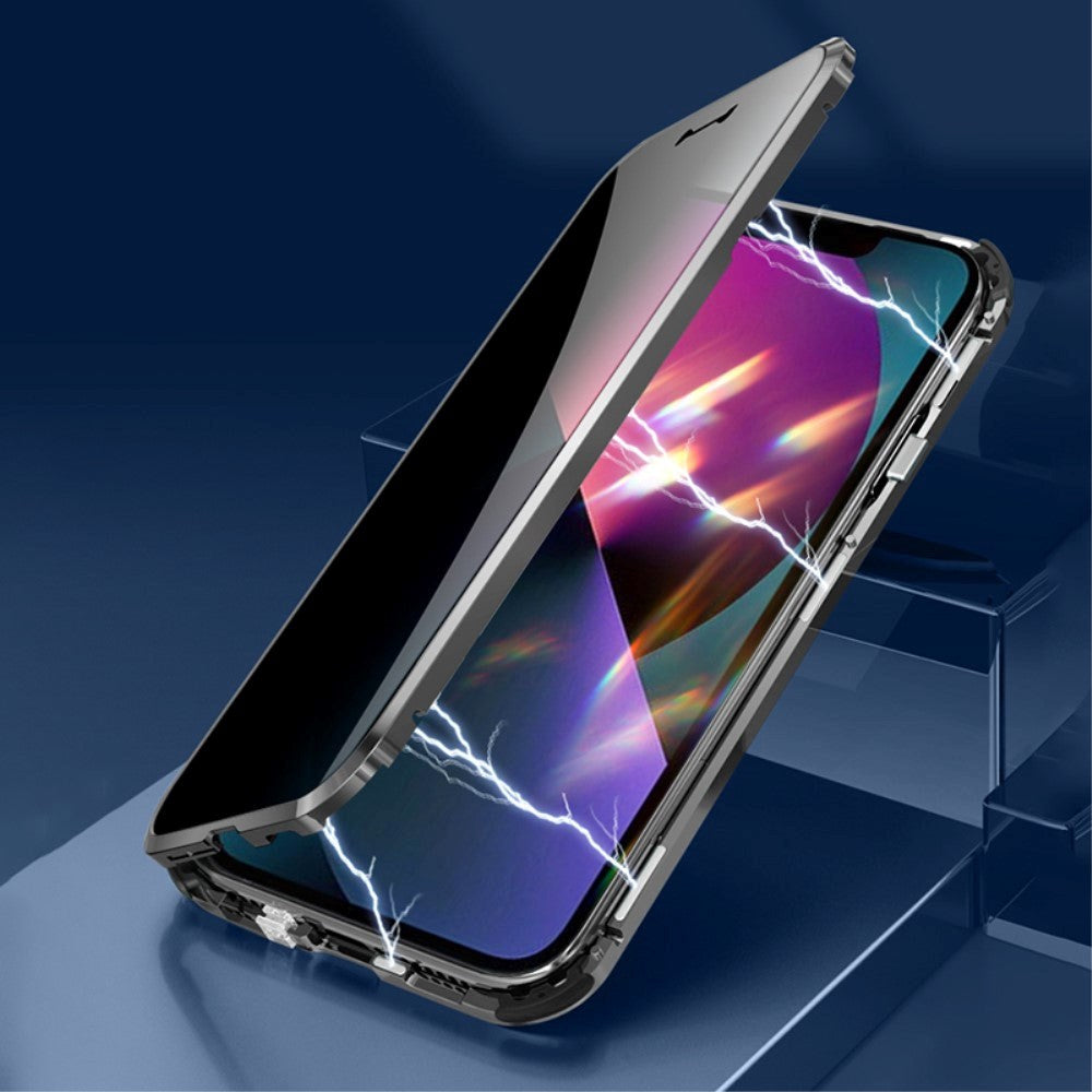 iPhone 13 Pro Max Magnetisk Privacy Glass Deksel - Bak Og Front - Svart