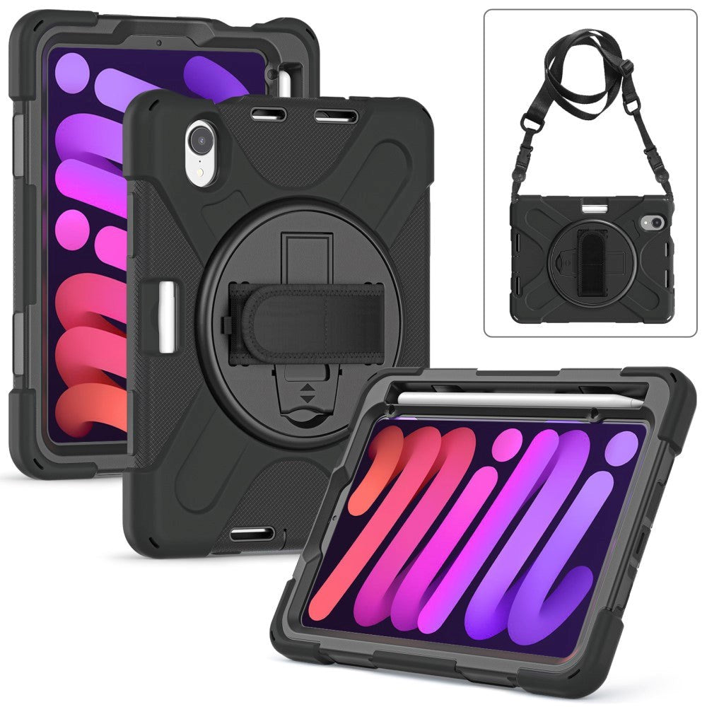 iPad Mini (2024 / 2021) Håndverksdeksel - Kickstand & Håndholder - Svart