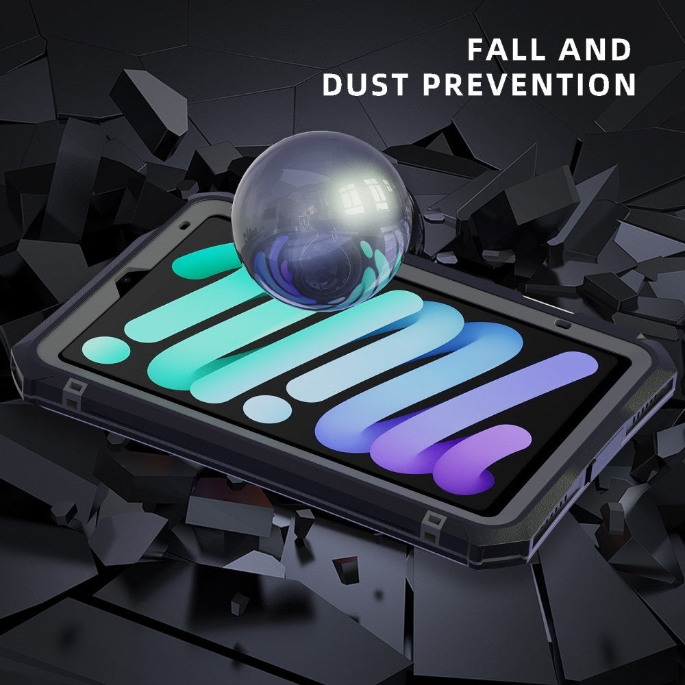 iPad mini (2024/2021) SHELLBOX Vanntett og Støtsikkert Deksel med Stativ og Stropp