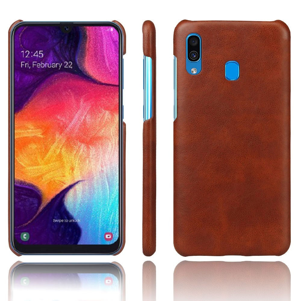 Samsung Galaxy A30 Brun Skinn Belagt Deksel