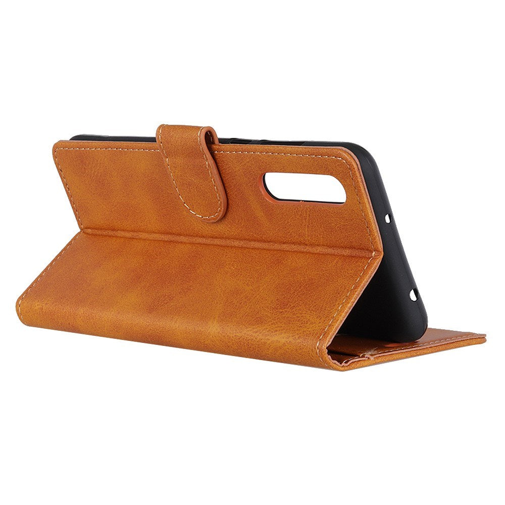 EIDERWOOD Samsung Galaxy A30s / A50 Kunstskinn Flip Deksel m. Kortholder & Ståfunksjon - Brun