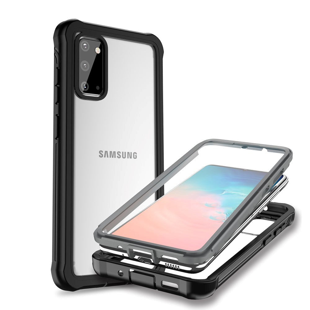 Samsung Galaxy S20 Heavy Duty Case - Håndverker Deksel - Gjennomsiktig / Svart