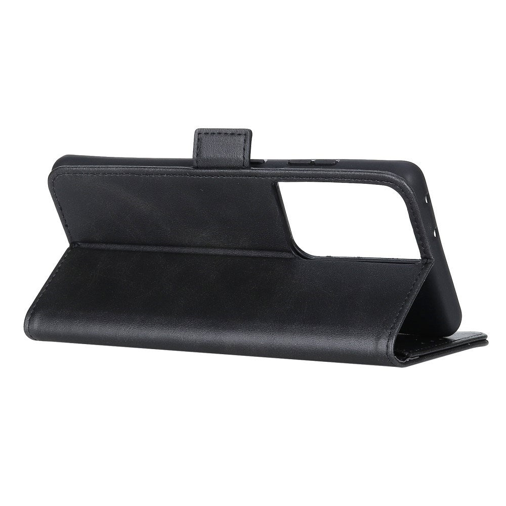 EIDERWOOD Samsung Galaxy S21 Ultra Kunst Skinn Flip Deksel med Lommebok og Stativfunksjon - Svart