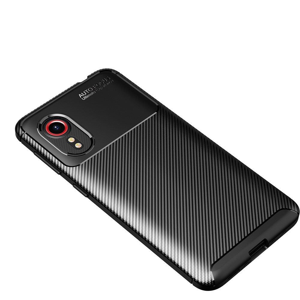 EIDERWOOD Samsung Galaxy Xcover 5 Brushed Carbon Fiber Fleksibelt Plast Deksel - Svart