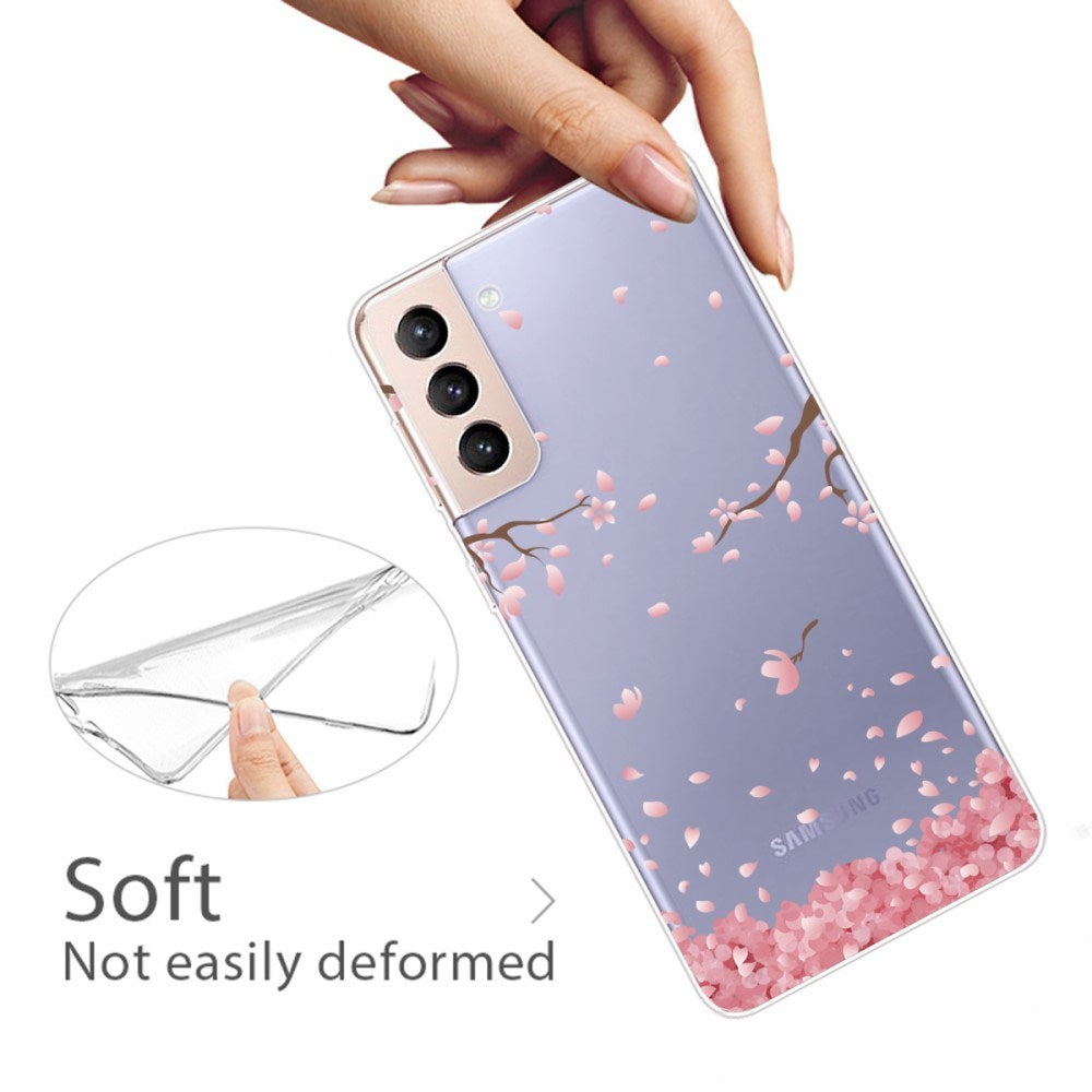 EIDERWOOD Samsung Galaxy S22+ (Plus) Fleksibelt Plast Deksel med Vakkert Motiv - Lilla Himmel og Rosa Tre