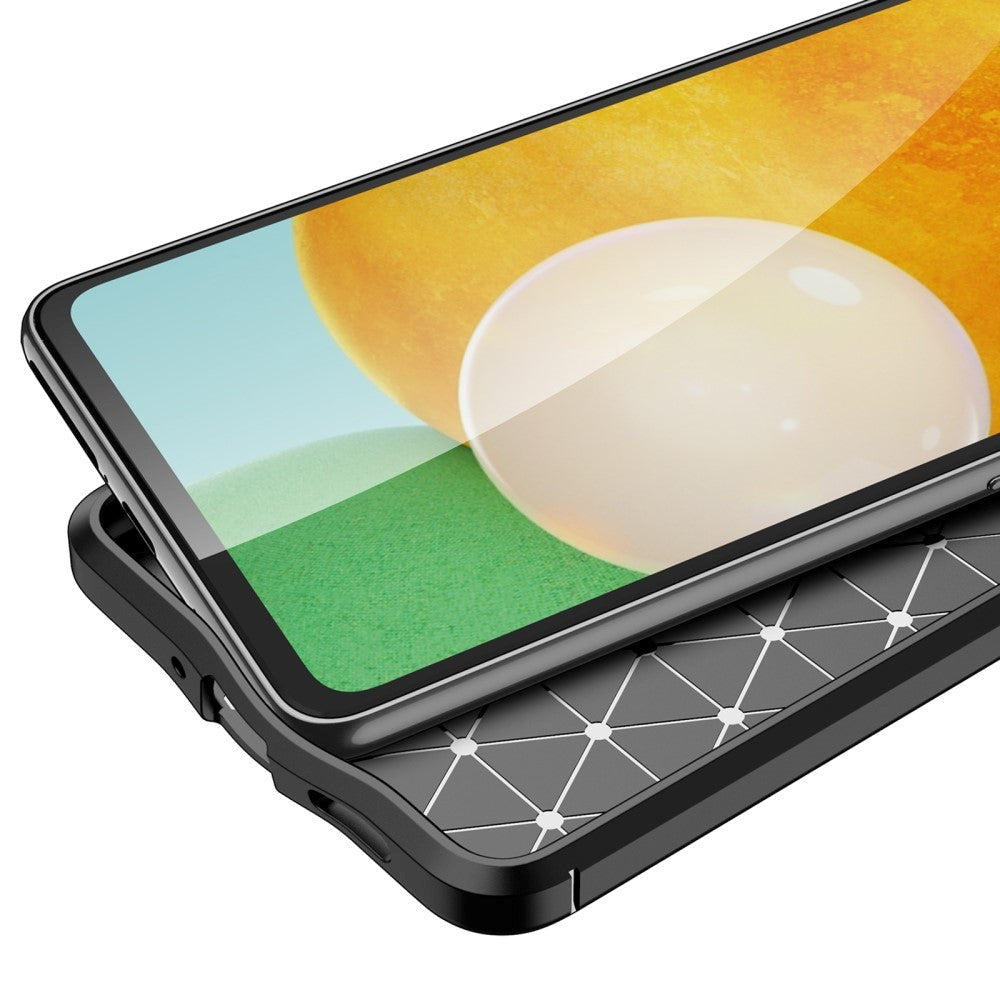 Samsung Galaxy A73 (5G) Fleksibelt Plast Deksel Litchi Tekstur - Svart