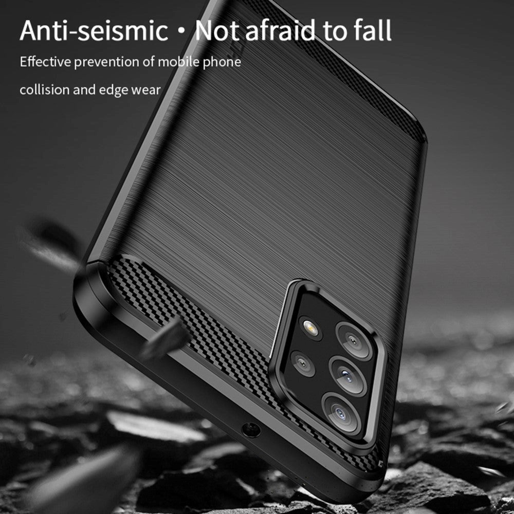 Samsung Galaxy A23 (5G) Mofi Brushed Carbon Fiber Fleksibelt Plast Deksel - Svart