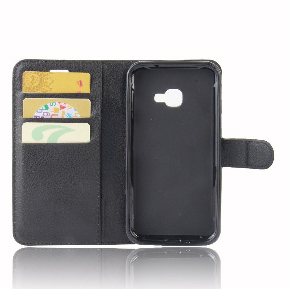 Samsung Galaxy Xcover 4 / 4s Soft Pouch Skinn Etui med Lommebok Svart