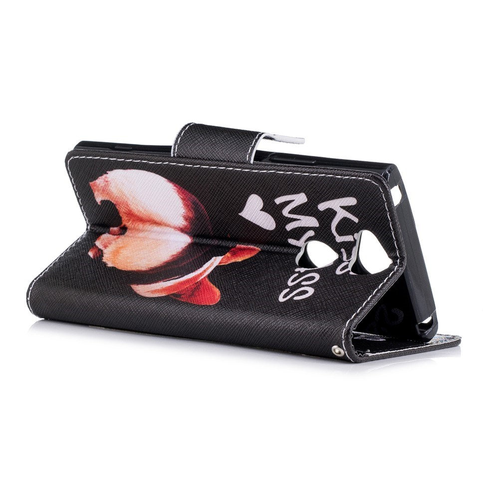 Sony Xperia XA2 Kunstskinn Flipdeksel m. Kortholder - Kiss