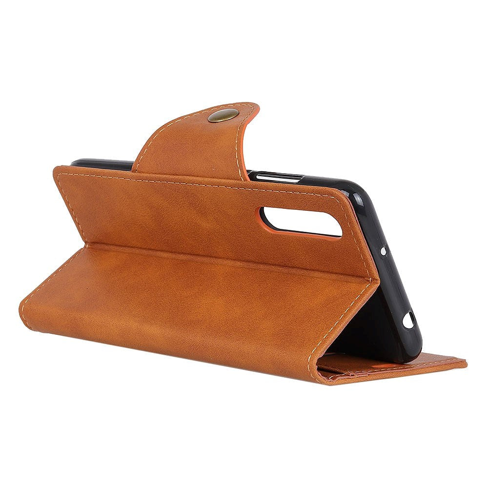 Sony Xperia L4 Retro Skinndeksel med Lommebok - Brun