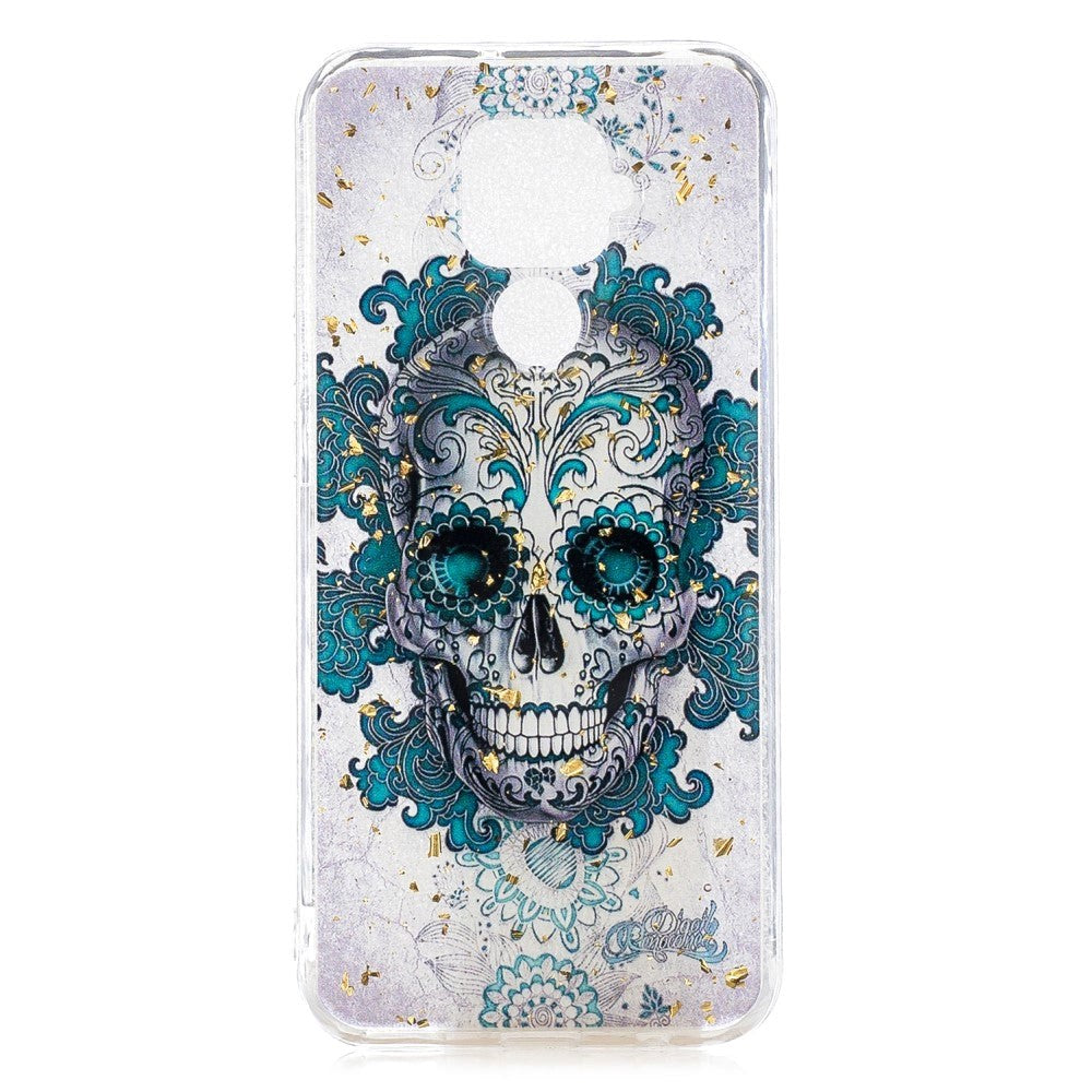 Huawei Mate 30 Lite Fleksibel Deksel Sugar Skull m. Glimmer Gjennomsiktig