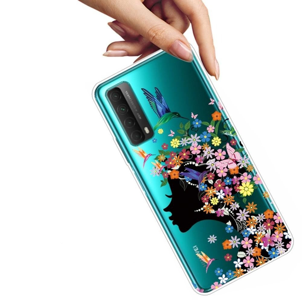 Huawei P Smart (2021) Gjennomsiktigt Plastikkdeksel m. Blomsterpike