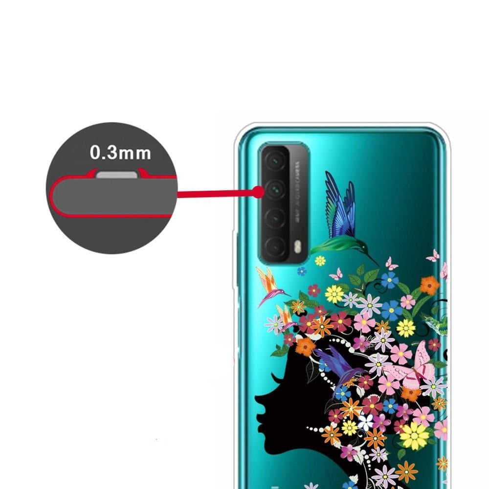 Huawei P Smart (2021) Gjennomsiktigt Plastikkdeksel m. Blomsterpike