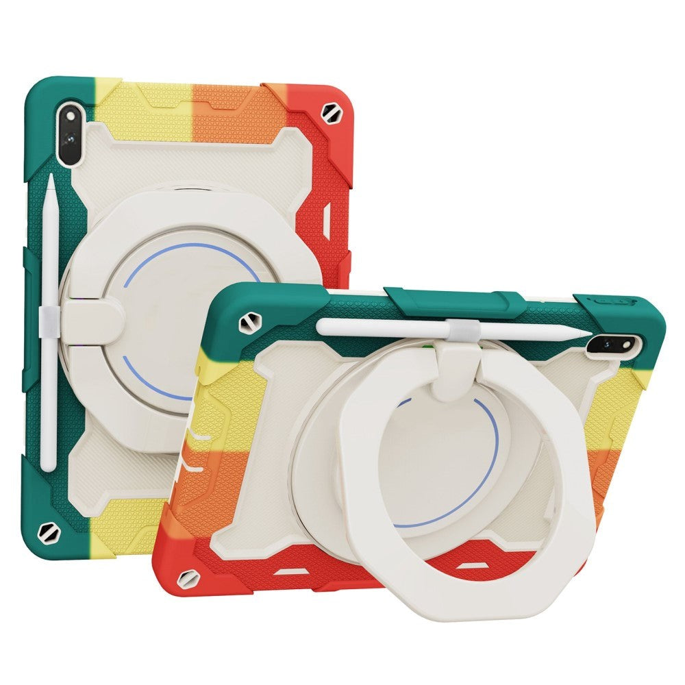 Huawei MatePad 11 Håndverksdeksel - Stativfunksjon, Håndholder & Penneholder - Hvit / Grønn / Rød