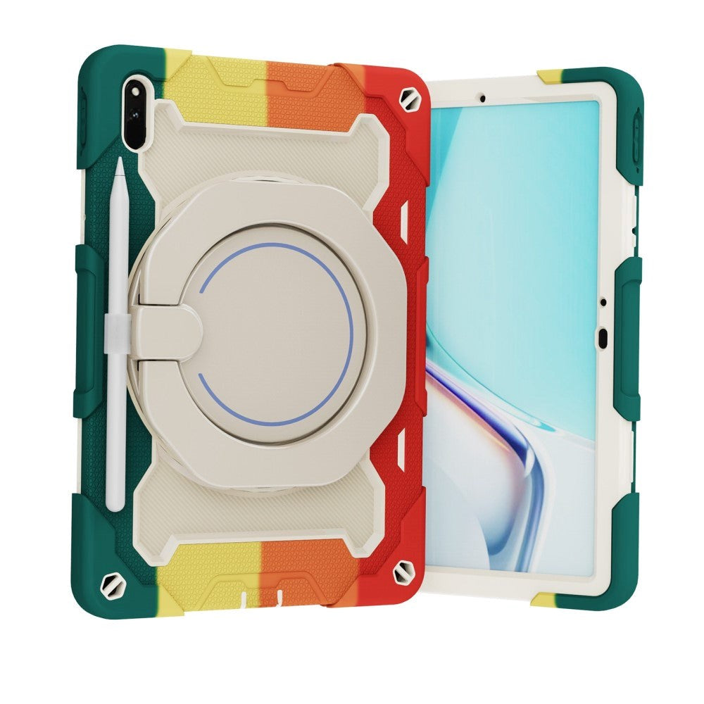 Huawei MatePad 11 Håndverksdeksel - Stativfunksjon, Håndholder & Penneholder - Hvit / Grønn / Rød