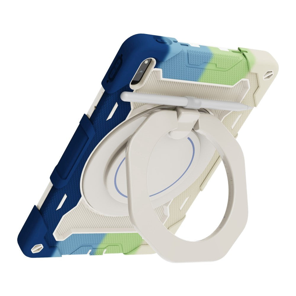 Huawei MatePad 11 Håndverksdeksel - Stativfunksjon, Håndholder & Penneholder - Hvitt / Blå