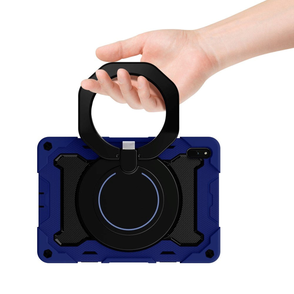 Huawei MatePad 11 Håndverksdeksel - Stativfunksjon, Håndholder & Penneholder - Blå