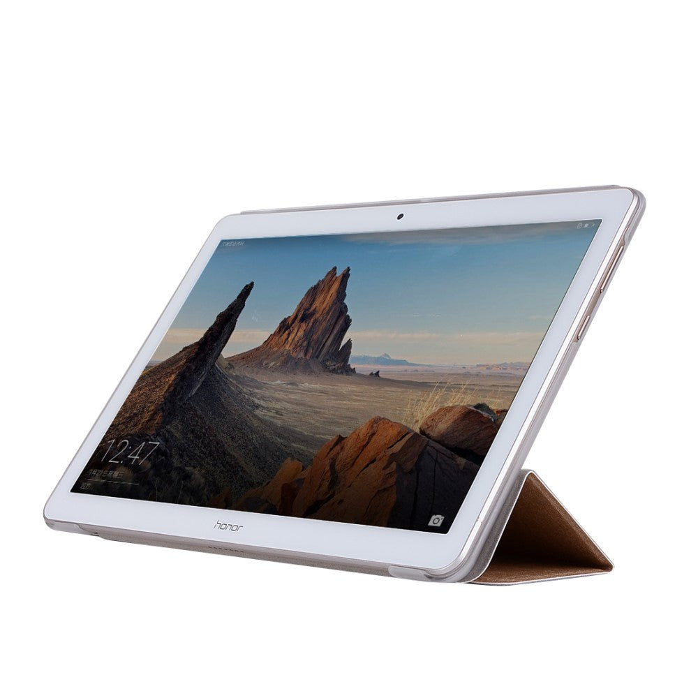 Huawei MediaPad T3 10 9.6" Deksel - Lines & See-Through Back Tri-fold Case Svart