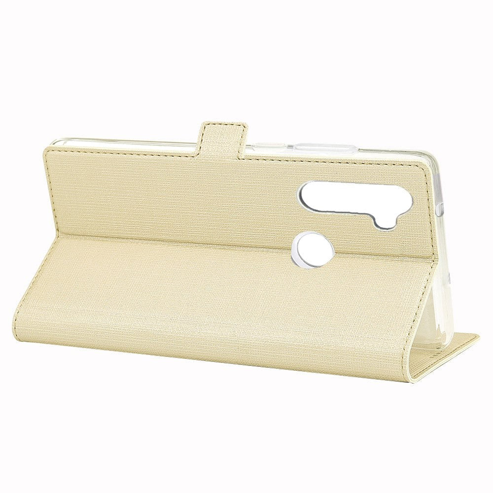 Motorola Moto G Pro VILI DMX PU Skinndeksel m. Kortholder & Riflet Tekstur Gull