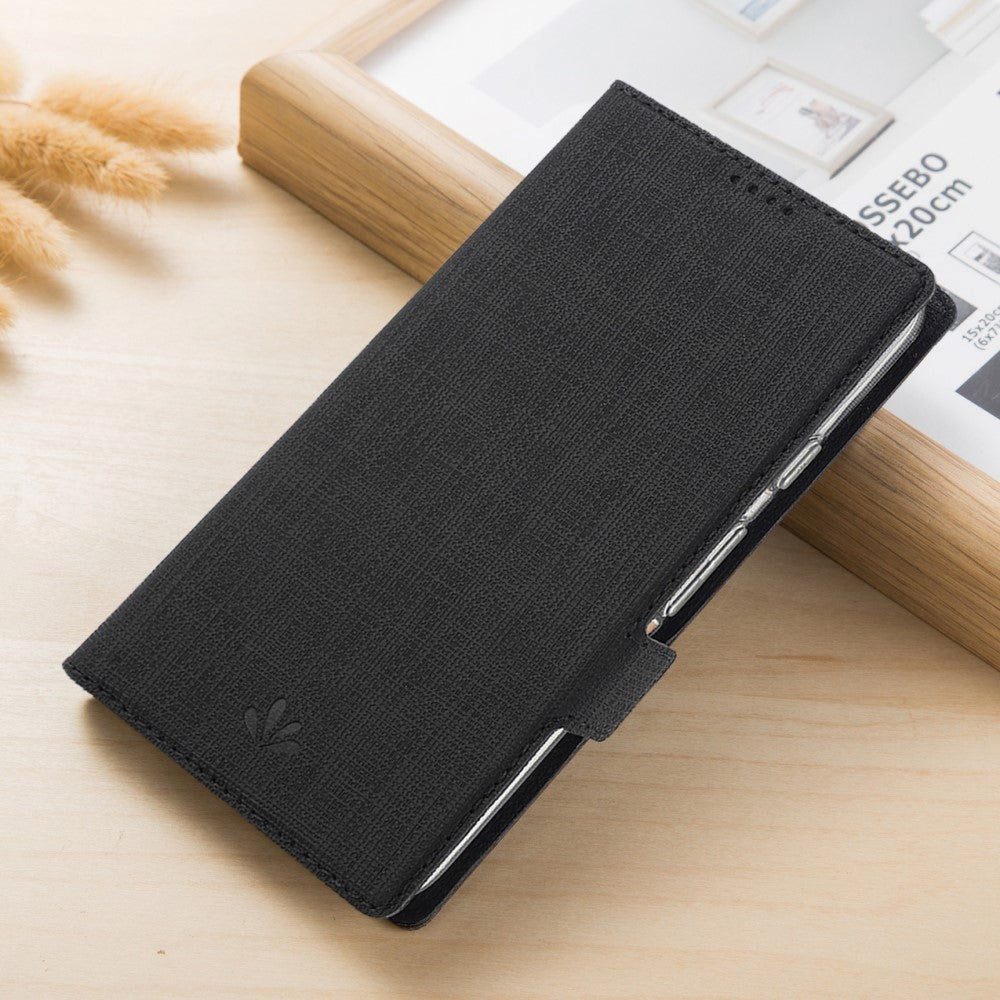 Motorola Moto G Pro VILI DMX PU Skinndeksel m. Kortholder & Riflet Tekstur Sort