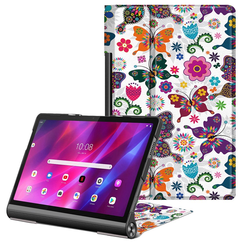 Lenovo Yoga Tab 11 Flip Deksel med Ståfunksjon - Sommerfugler og Blomster