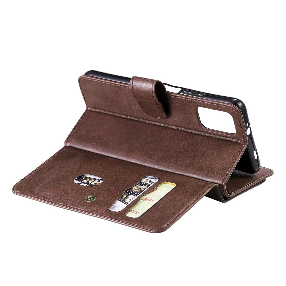 Xiaomi Poco M3 Kunstskinn Flip Deksel m. Ytterligere Lommebok - Brun