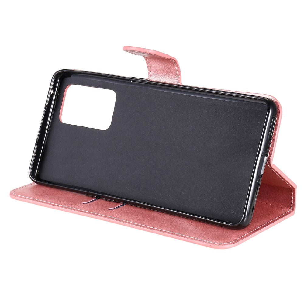 Oppo Reno6 Pro Flip Deksel i Kunstskinn med Lommebok og Magnetisk Lukking - Rose Gold