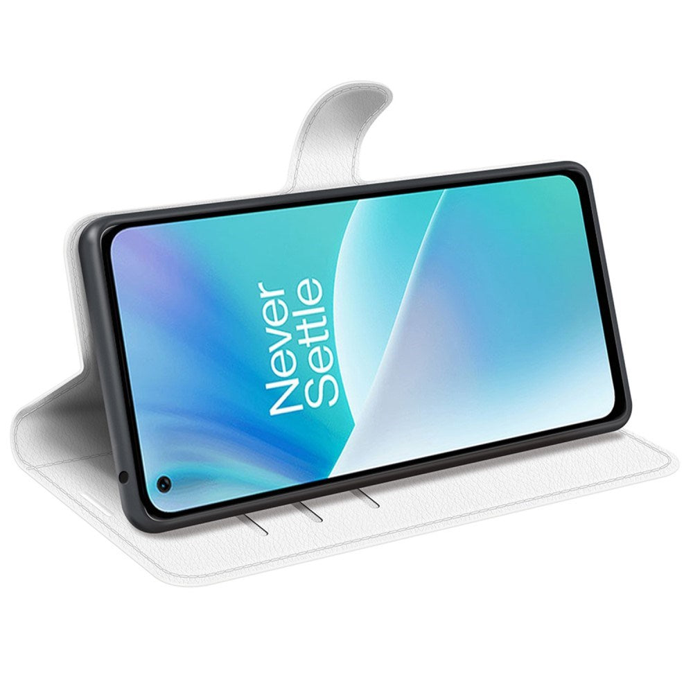 EIDERWOOD OnePlus Nord 2T (5G) Kunstskinn Flip Deksel m. Kortholder & Ståfunksjon - Hvit