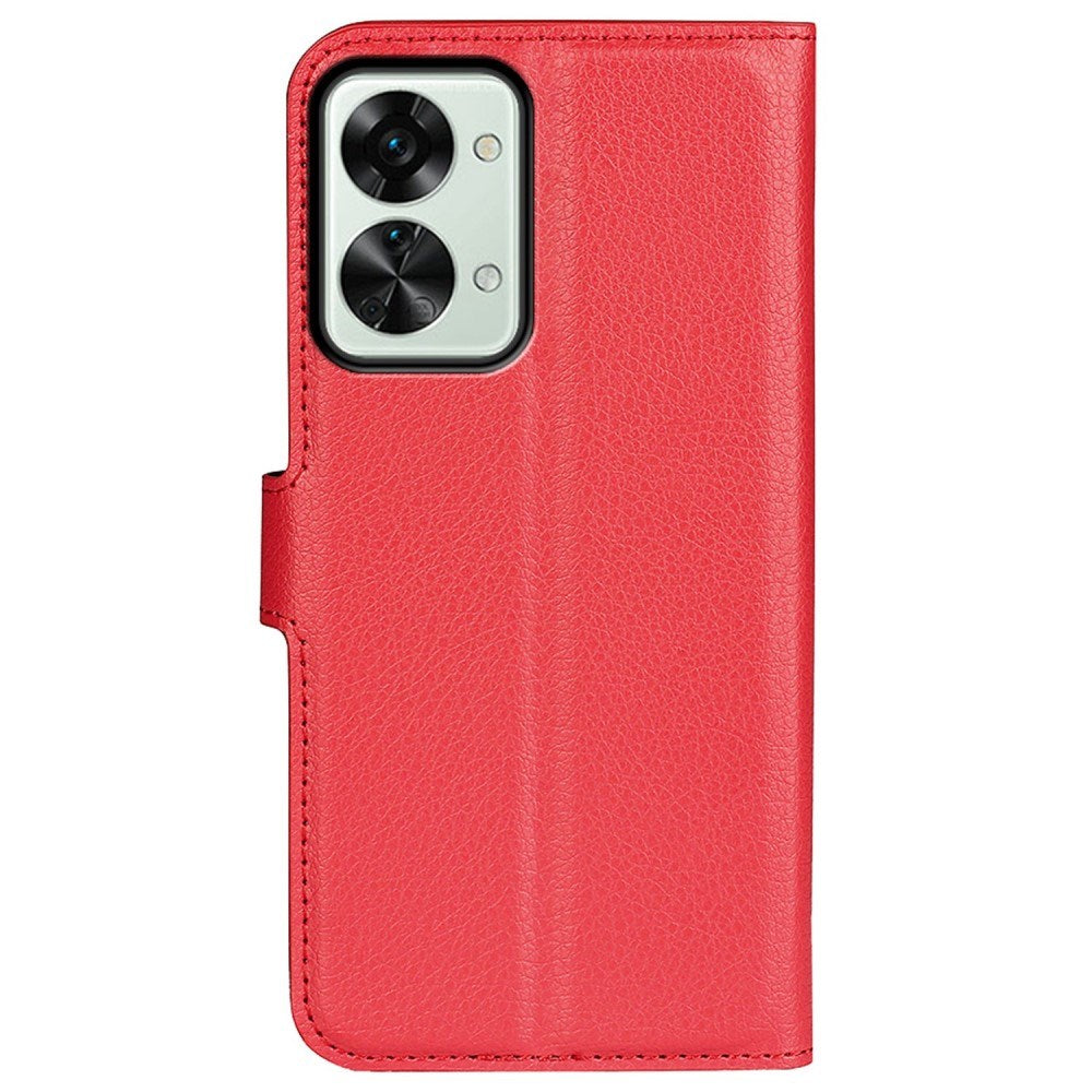 EIDERWOOD OnePlus Nord 2T (5G) Kunstskinn Flip Deksel m. Kortholder & Ståfunksjon - Rød